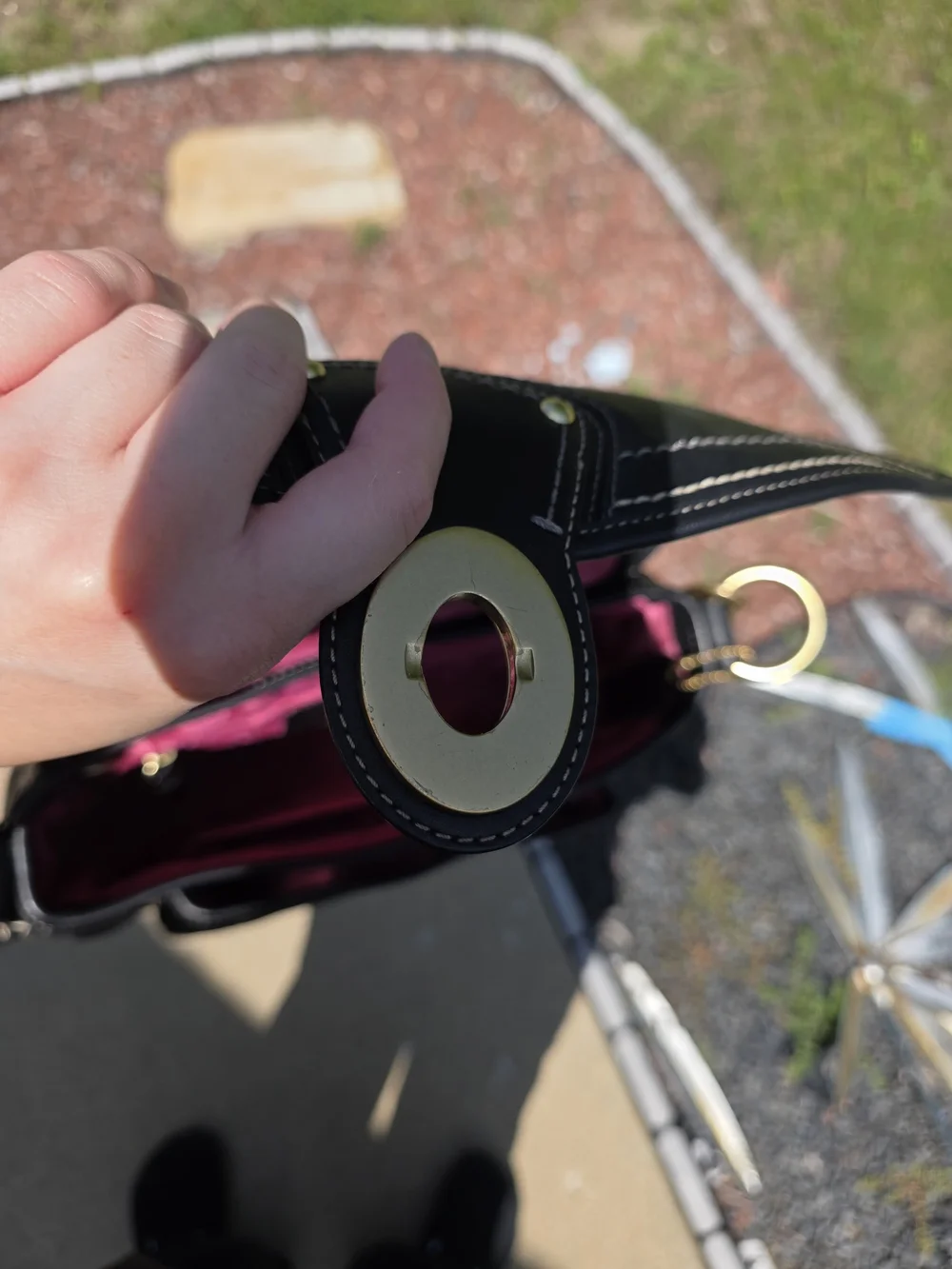 Coach Black Leather Shoulder Bag with Gold Hardware